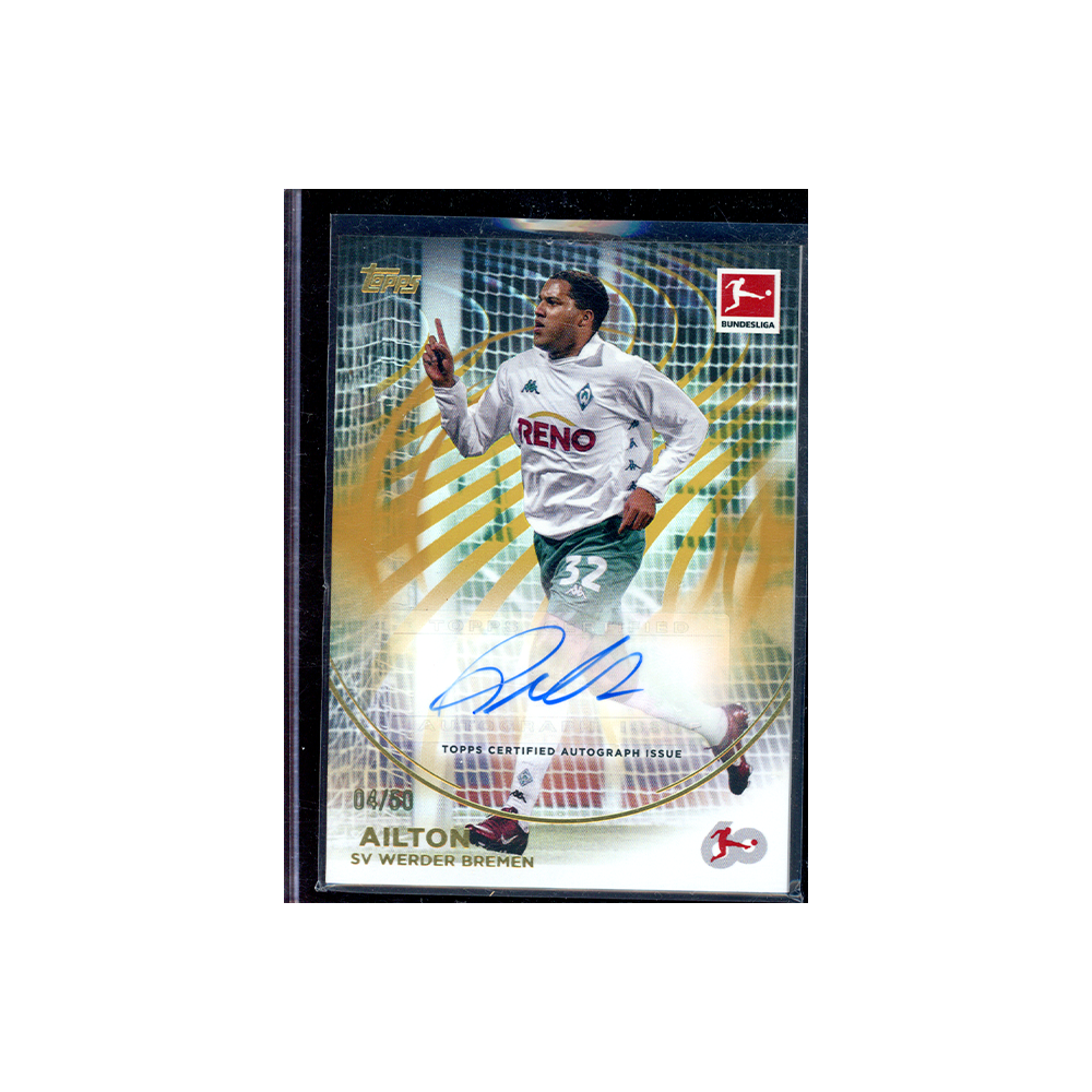 Ailton 2023-24 Topps 60 Years of Bundesliga Soccer Gold Auto /50
