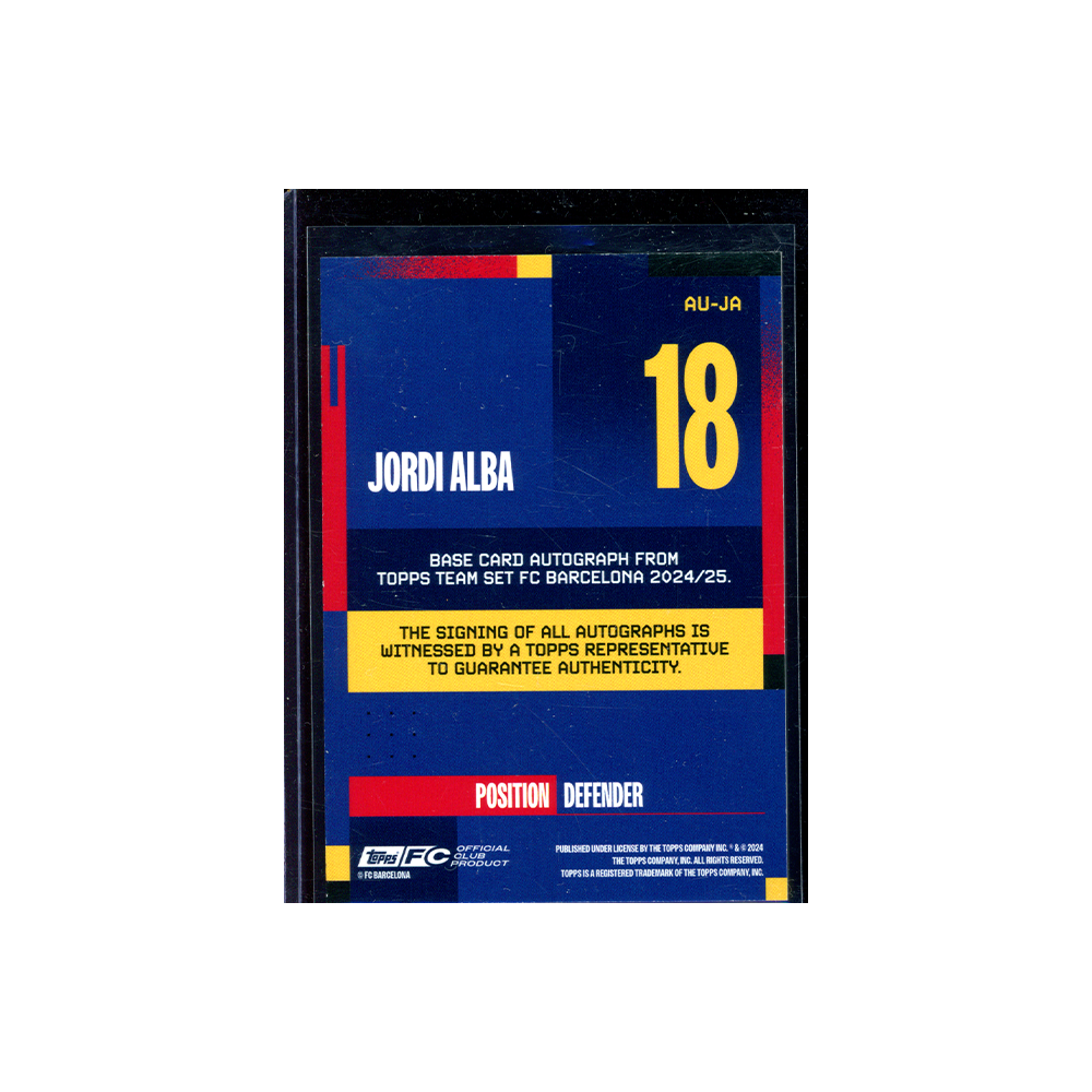 Jordi Alba 2024-25 Topps FC Barcelona Team Set Soccer Auto