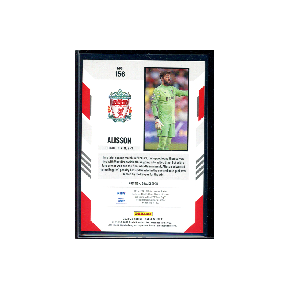 Alisson 2021-22 Panini Score Soccer Orange 25/99