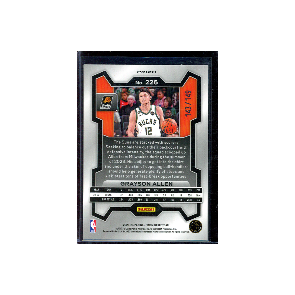 Grayson Allen 2023-24 Panini Prizm Basketball Purple Ice /149