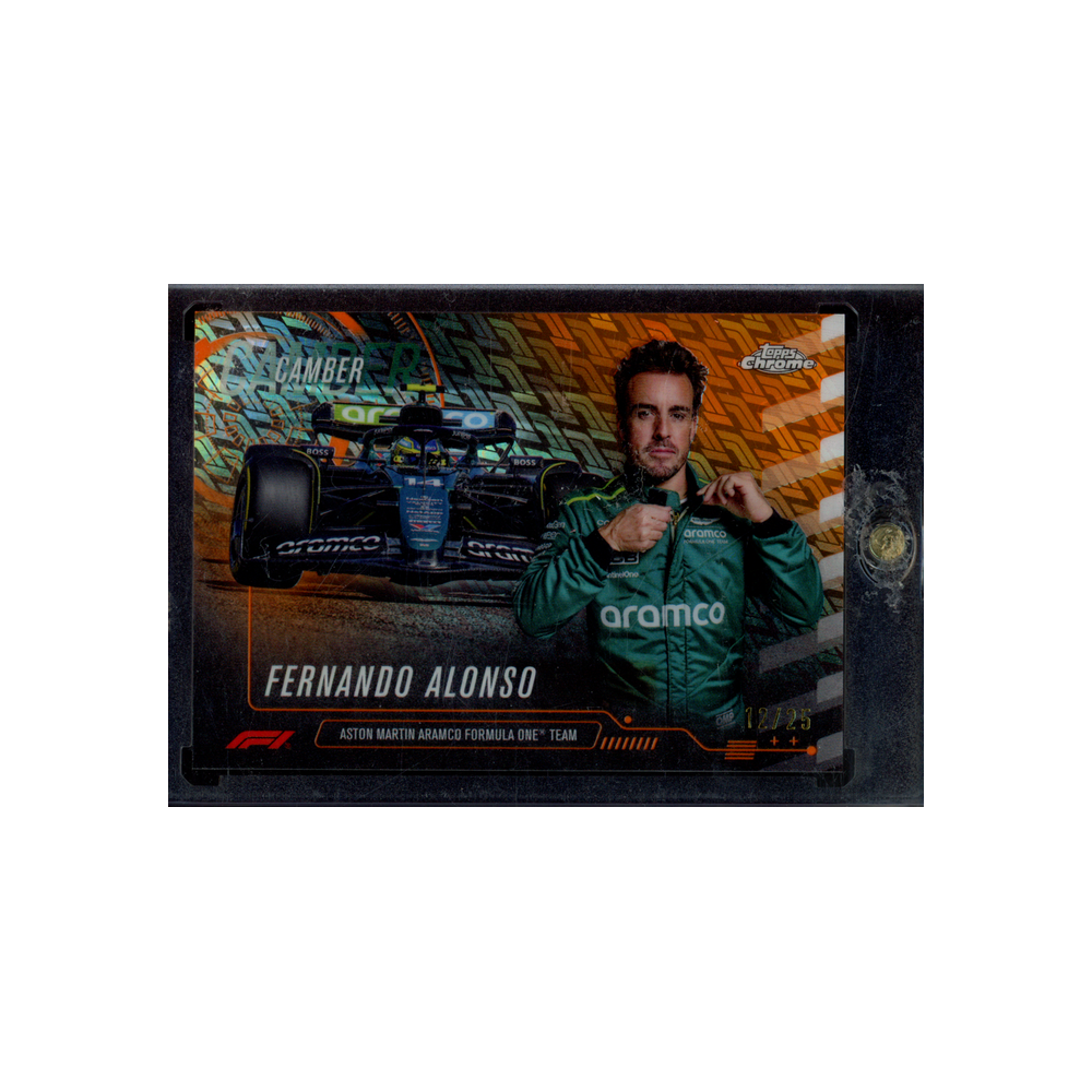Fernando Alonso 2024 Topps Chrome Camber Orange Refractor /25