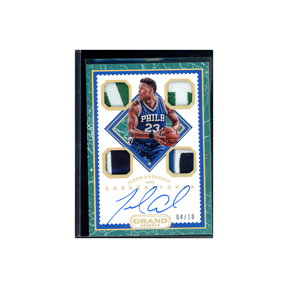 Justin Anderson 2016-17 Panini Grand Reserve Basketball Cornerstones Patch Auto /10
