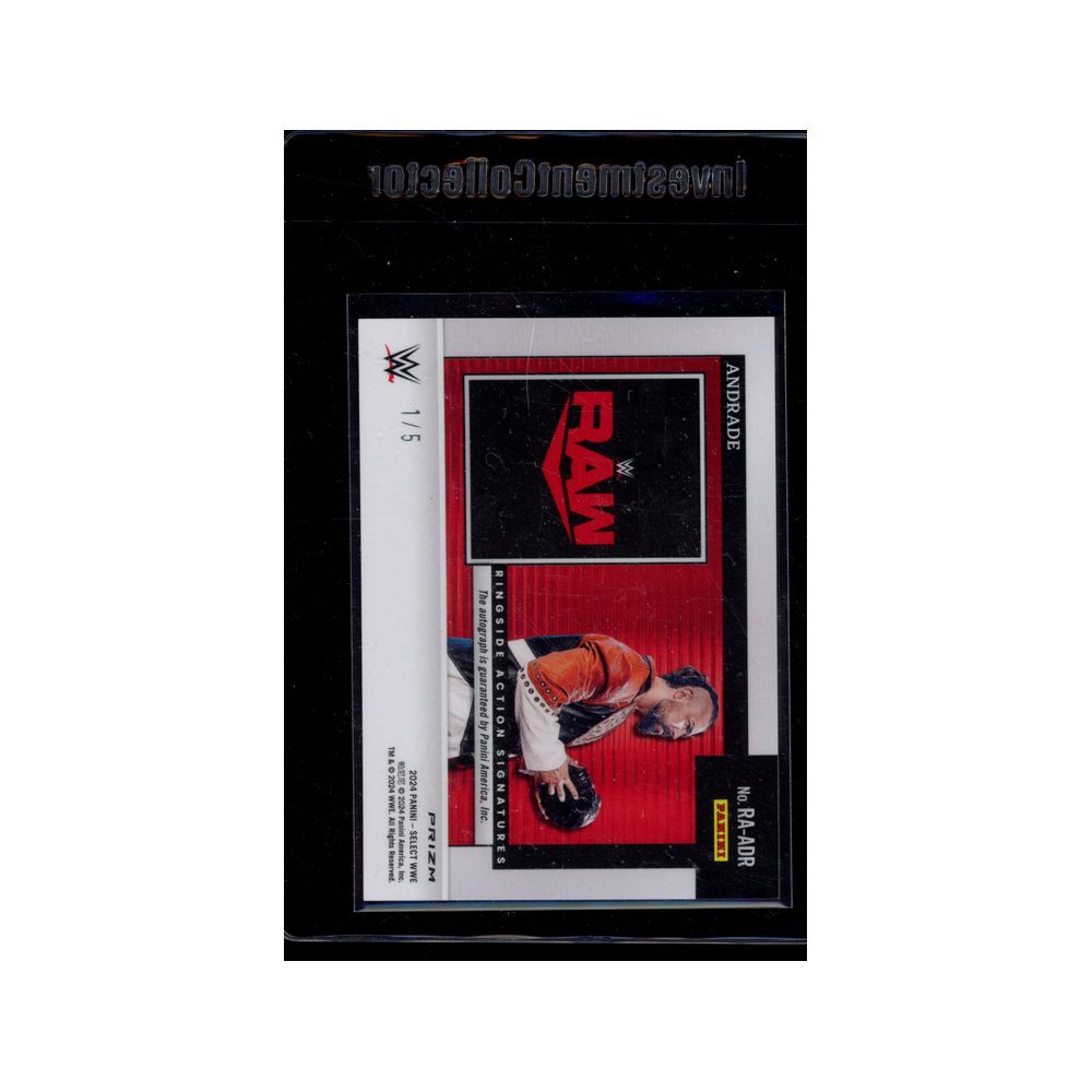 Andrade 2024 Panini Select WWE Ringside Action Signatures Auto Gold Wave /5