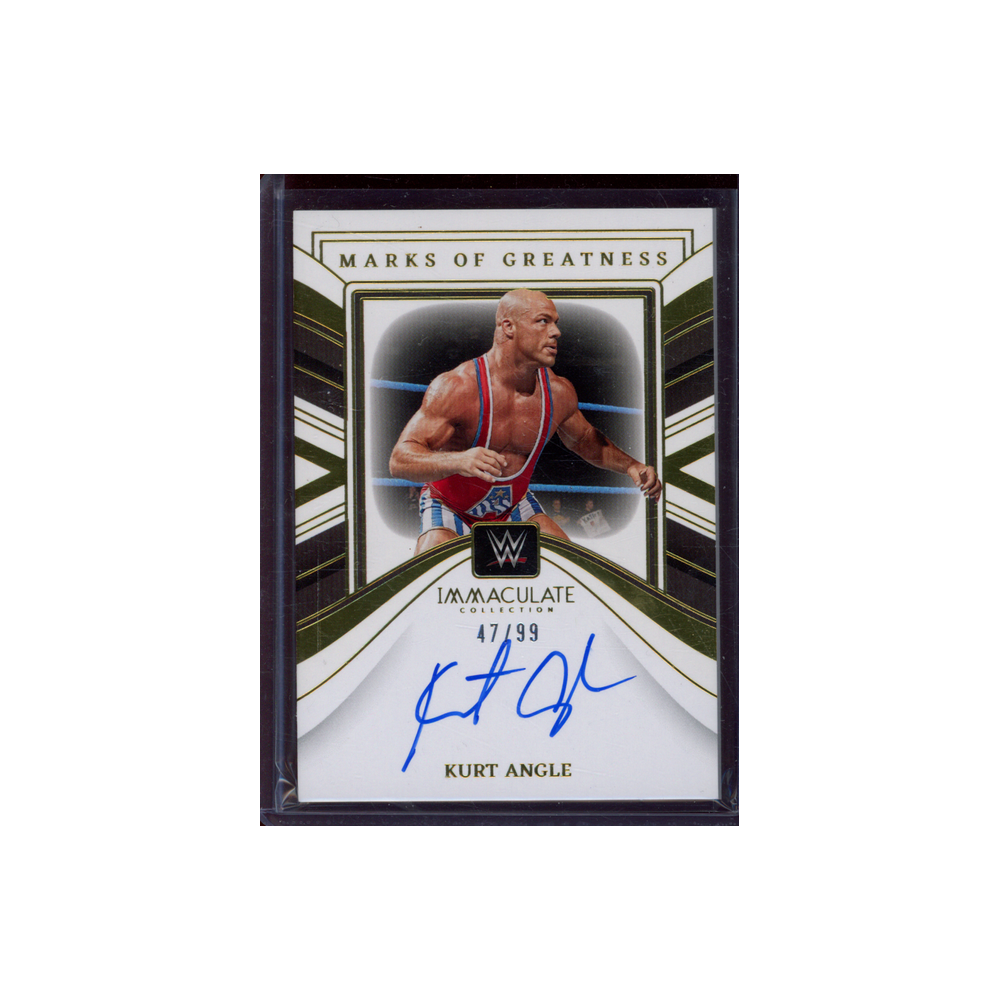 Kurt Angle 2023 Panini Immaculate Collection WWE Marks of Greatness Auto /99