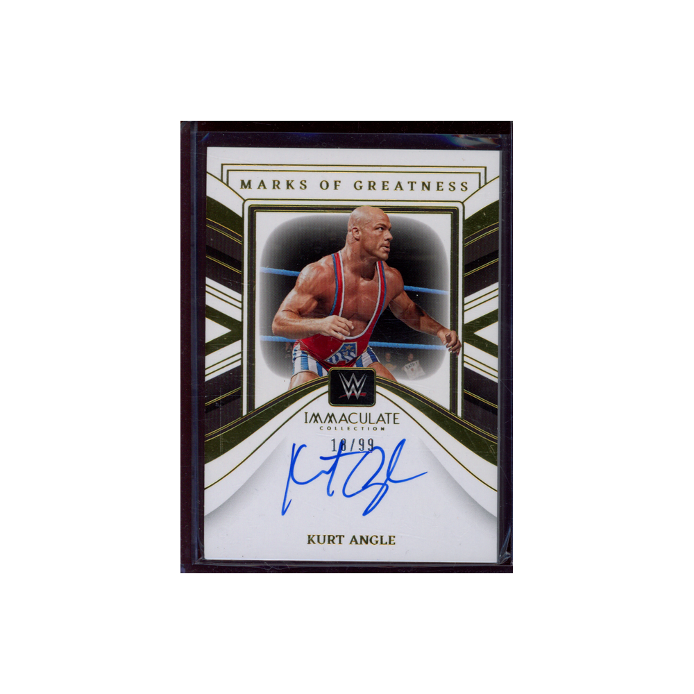 Kurt Angle 2023 Panini Immaculate Collection WWE Marks of Greatness Auto /99