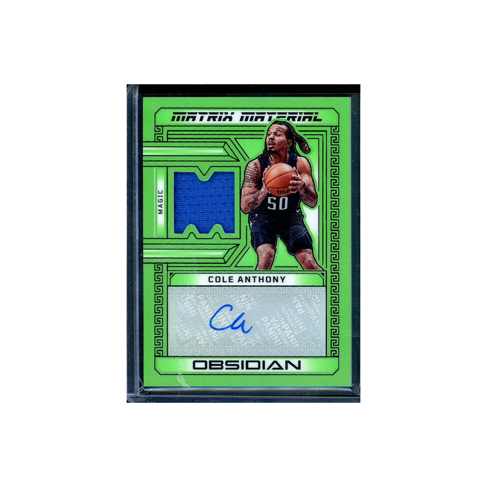 Cole Anthony 2022-23 Panini Obsidian Basketball Matrix Material Patch Auto Green /20