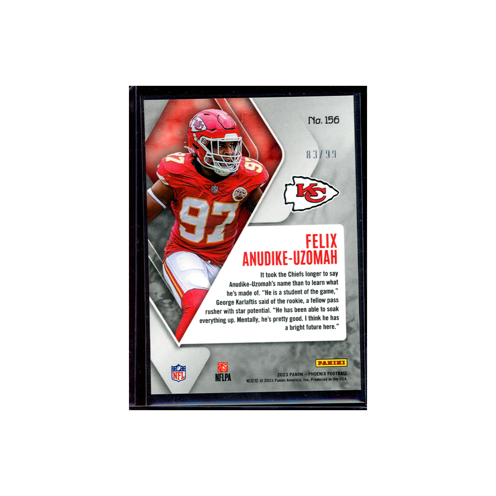 Felix Anudike-Uzomah 2023 Panini Phoenix Football Rookie Orange Seismic /99