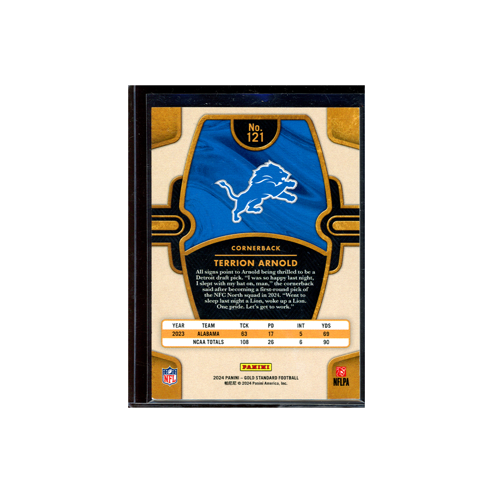 Terrion Arnold 2024 Panini Gold Standard Football Rookie /99
