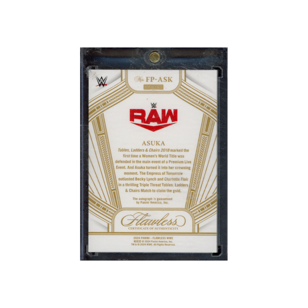 Asuka 2024 Panini Flawless WWE Flawless Performances Auto /15
