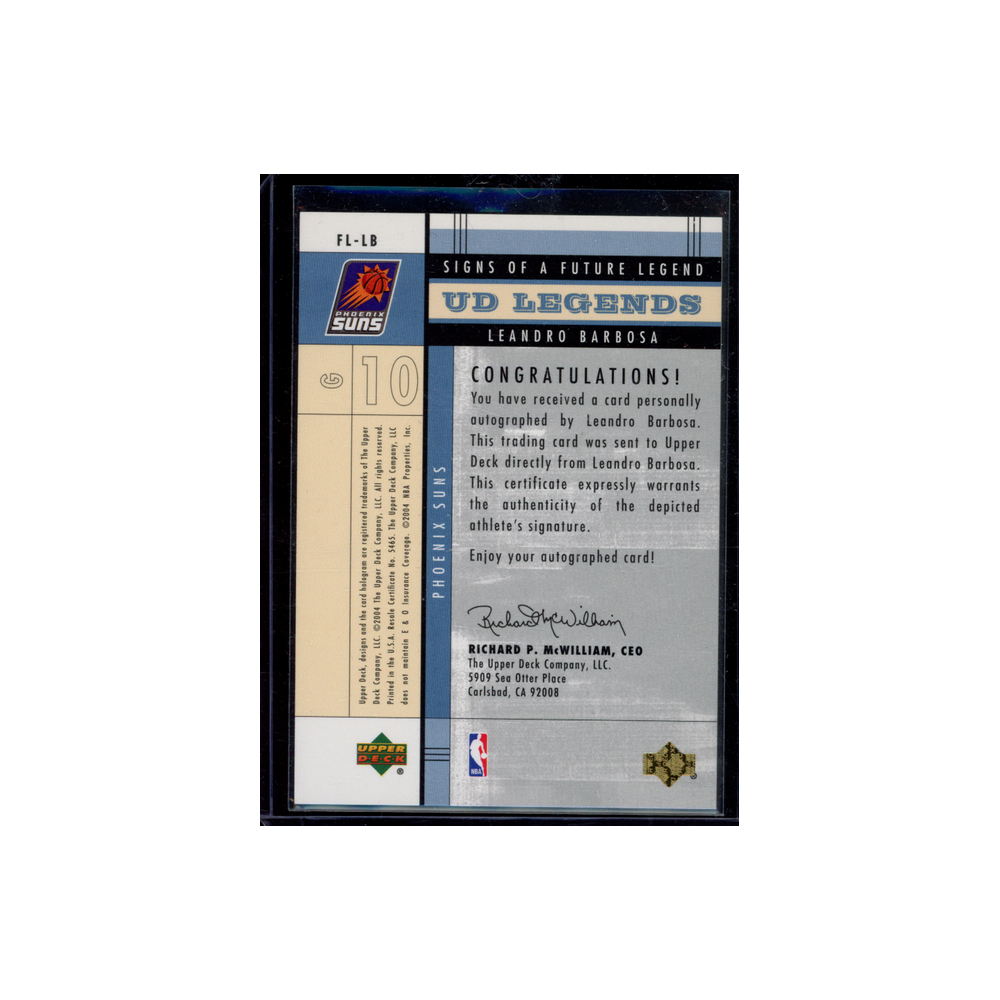 Leandro Barbosam2003-04 Upper Deck Legends Signs of a Future Auto