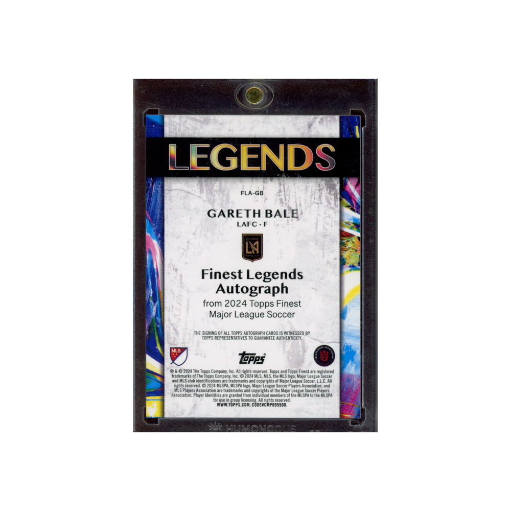 Gareth Bale 2024 Topps Finest MLS Legends Auto Black Refractor /10