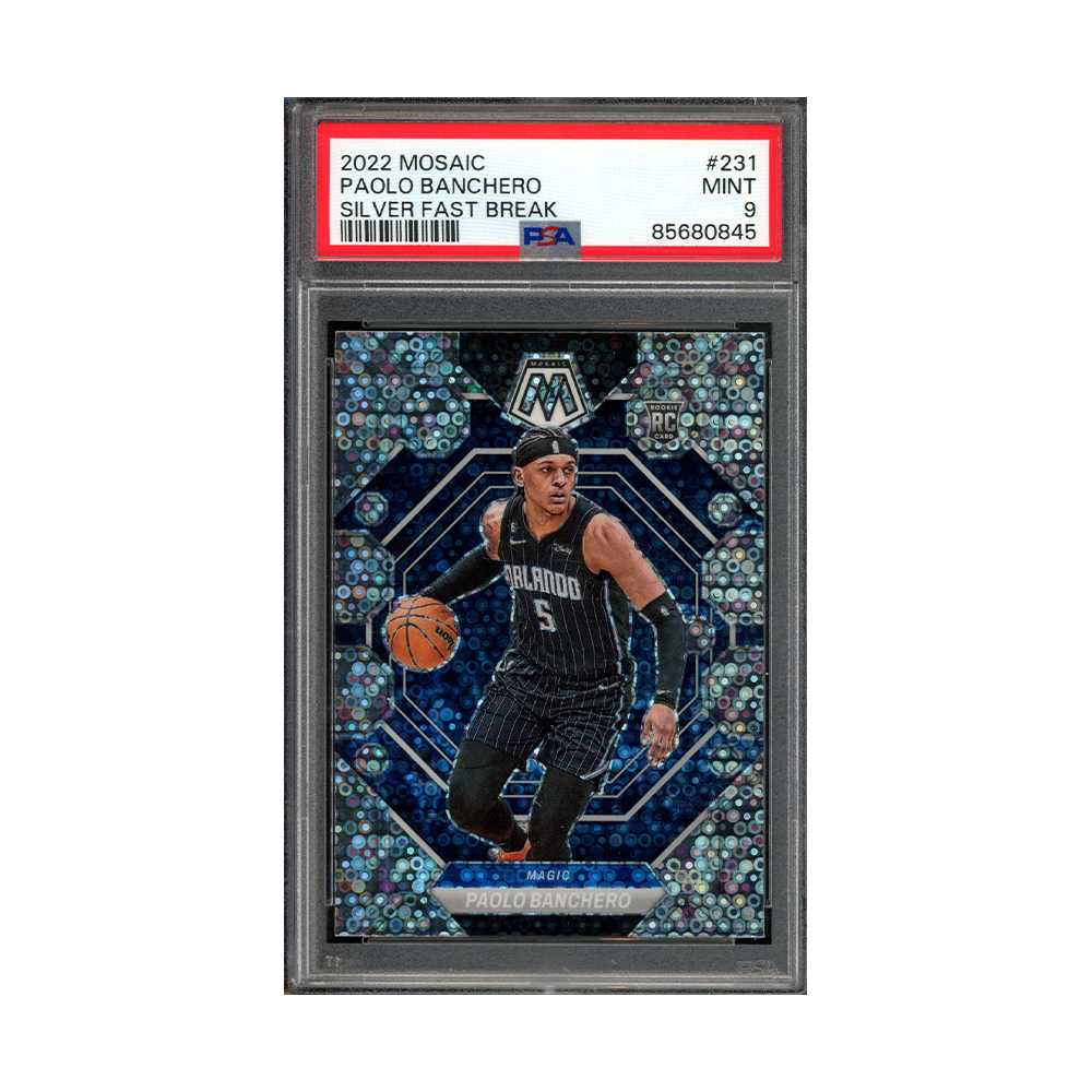 Paolo Banchero 2022 Panini Mosaic Basketball Silver Fast Break Rookie PSA 9