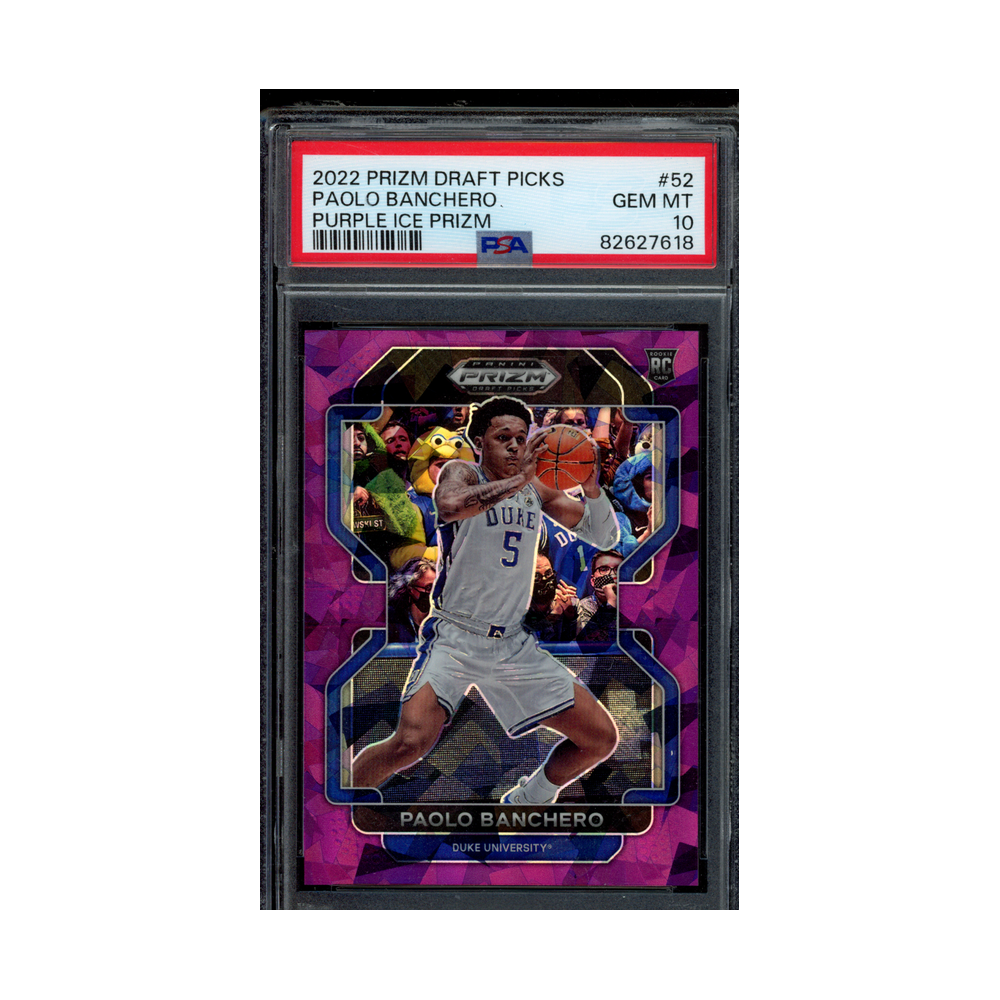 Paolo Banchero 2022 Panini Prizm Draft Picks Purple Ice Prizm Rookie PSA 10