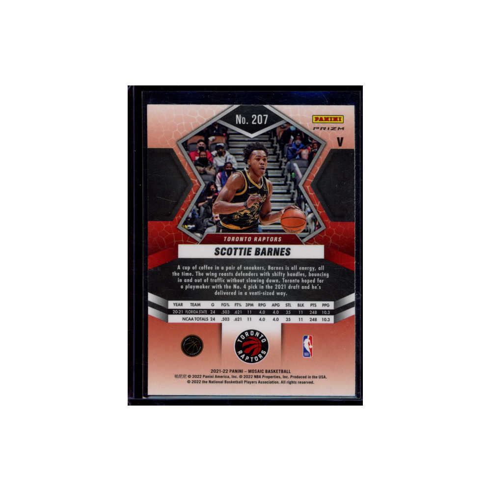 Scottie Barnes 2021-22 Panini Mosaic Basketball Fast Break Variation Rookie