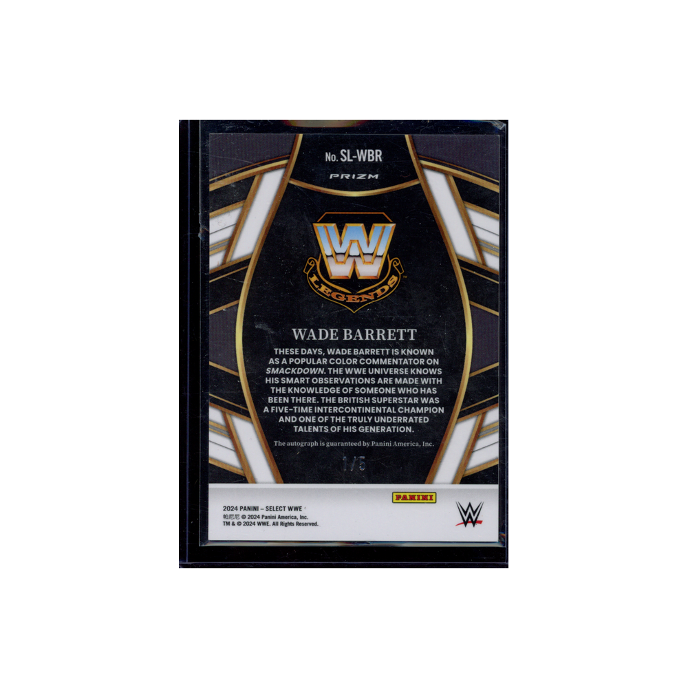 Wade Barrett 2024 Panini Select WWE Auto Gold Flash /5