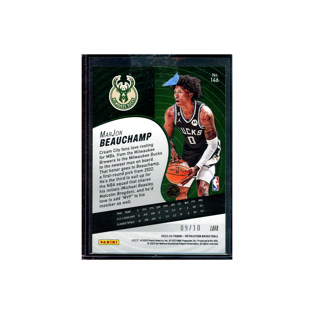 MarJon Beauchamp 2022-23 Panini Revolution Basketball Lava Rookie /10