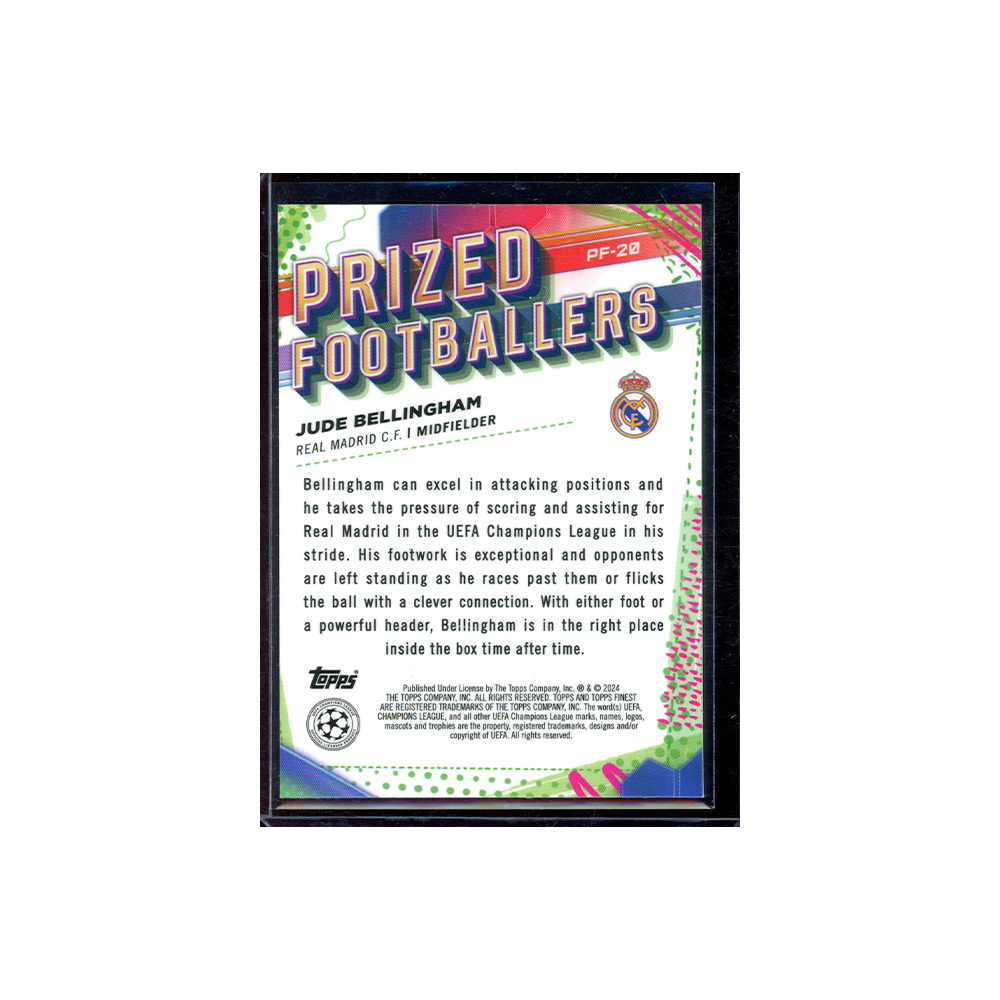 Jude Bellingham 2023-24 Topps Finest UCC Soccer Prized Footballers
