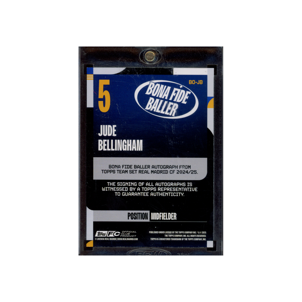 Jude Bellingham 2025 Topps Real Madrid Team Set Bona Fide Baller Auto /25