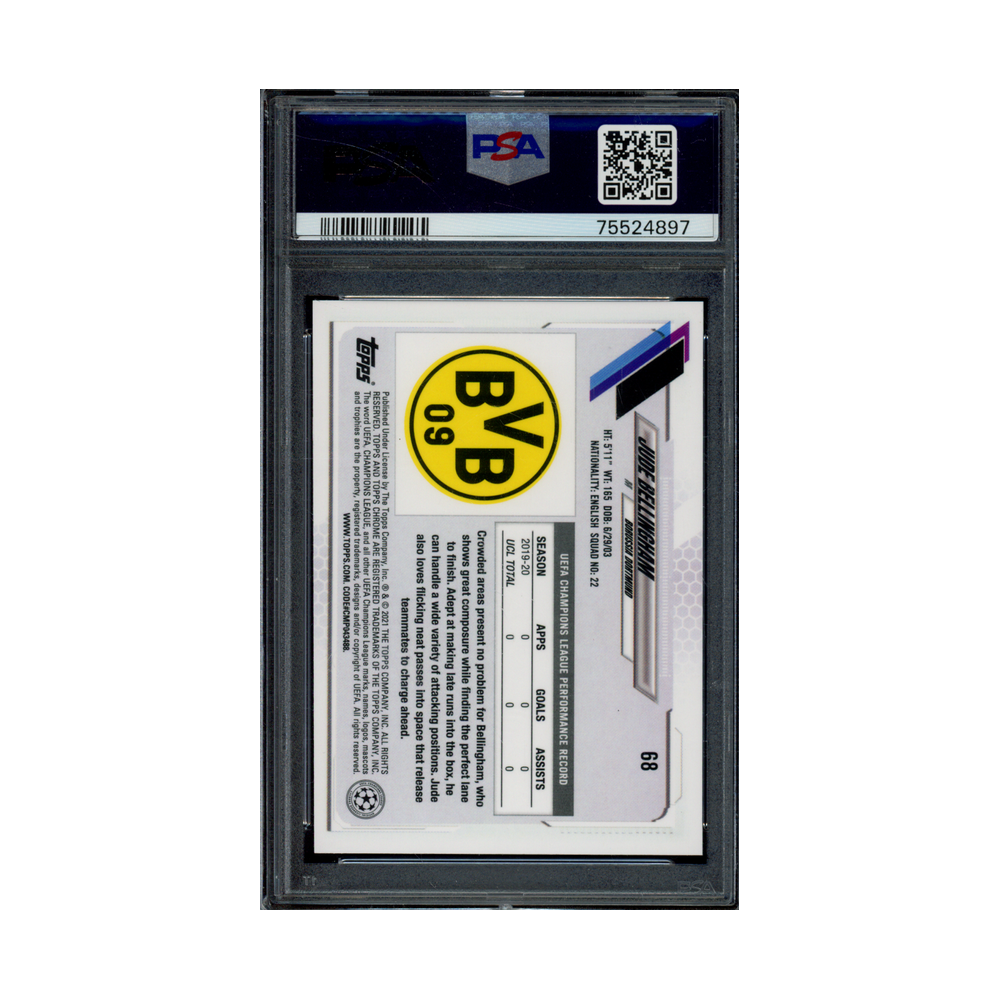 Jude Bellingham 2020 Topps Chrome UCL Rookie PSA 10
