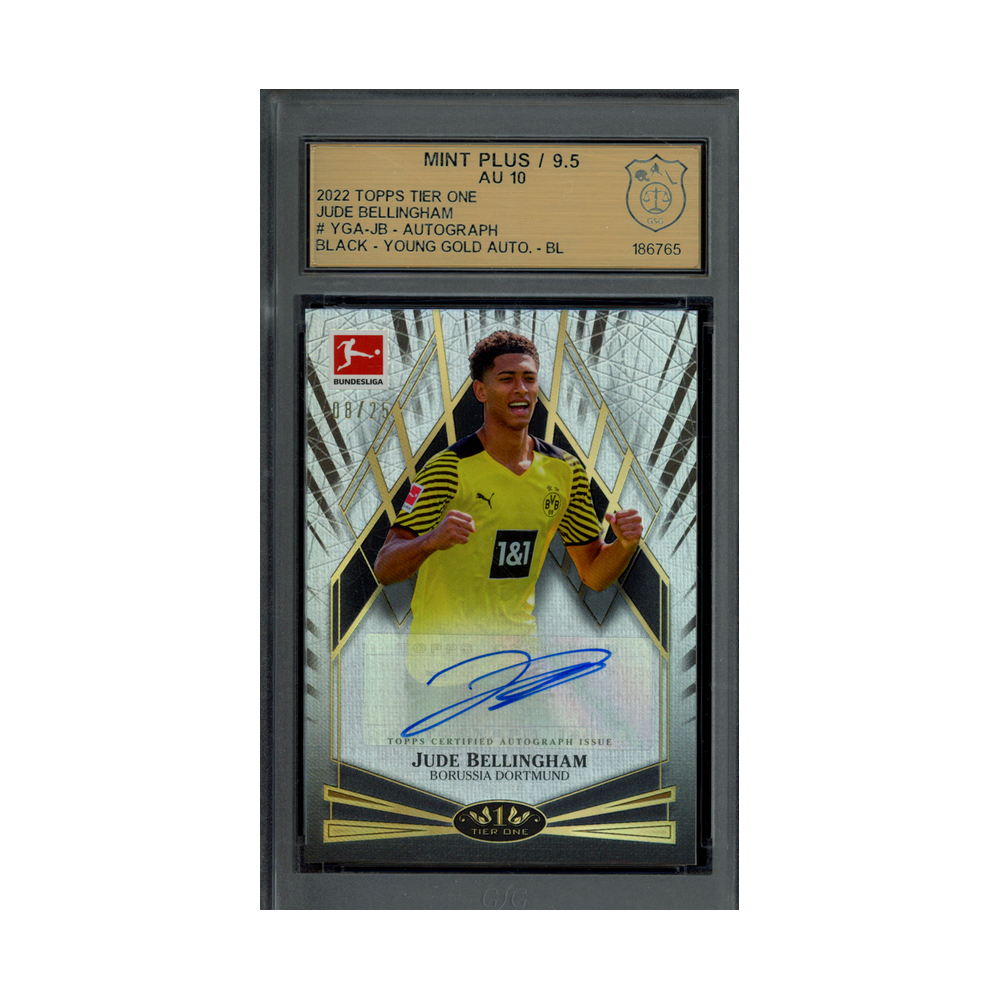 Jude Bellingham 2022 Topps Tier One Young Gold Auto Black /25 GSG 9.5/10