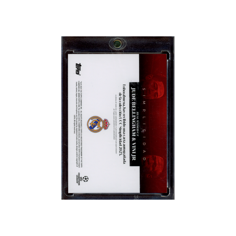 Jude Bellingham Vini Jr 2025 Topps Simplicidad Dual Auto /10