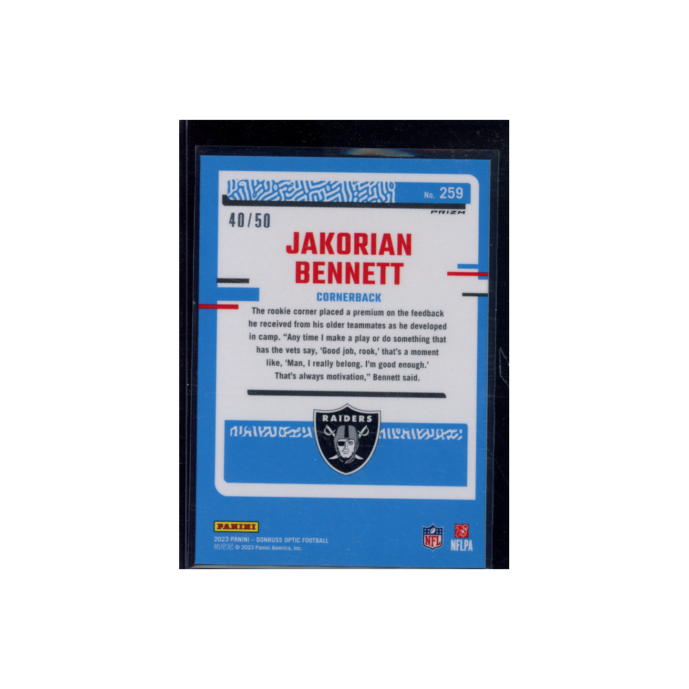 Jakorian Bennett 2023 Panini Donruss Optic Football Rated Rookie Blue /50