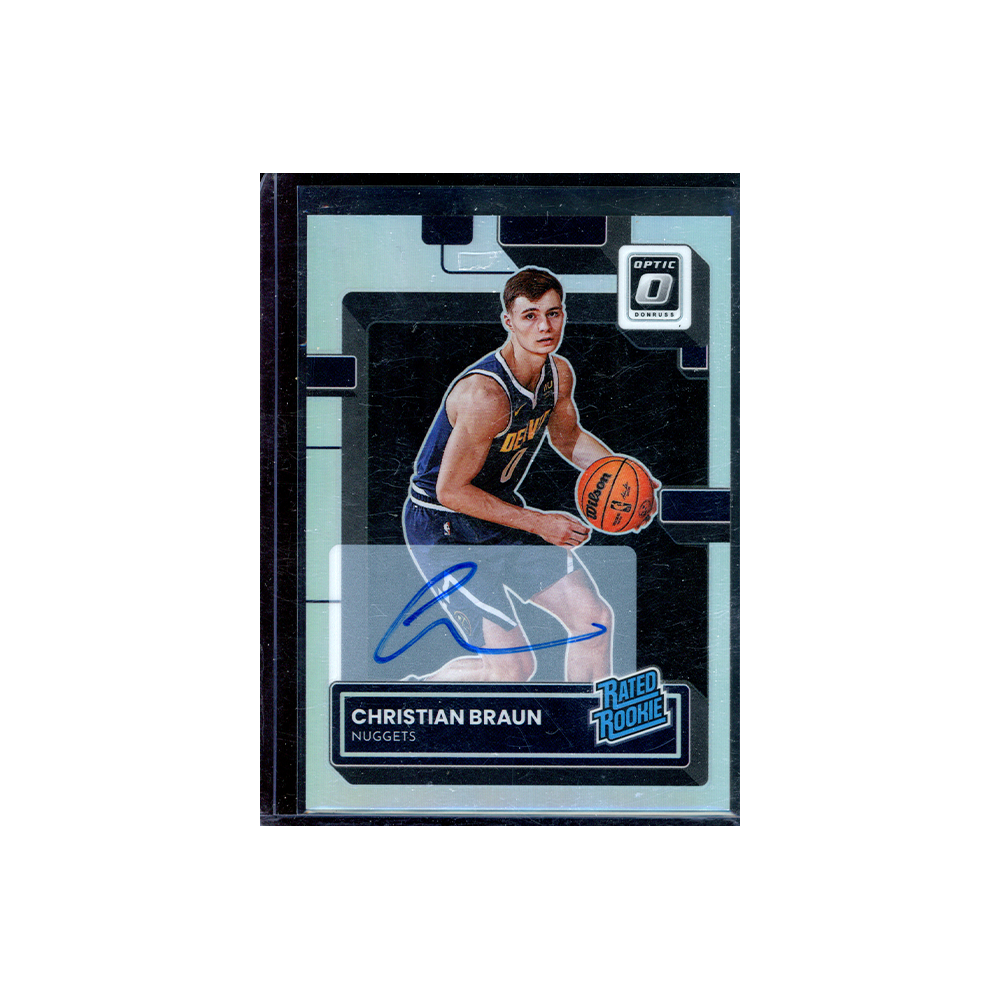 Christian Braun 2022-23 Panini Donruss Optic Basketball Rated Rookie Auto Holo
