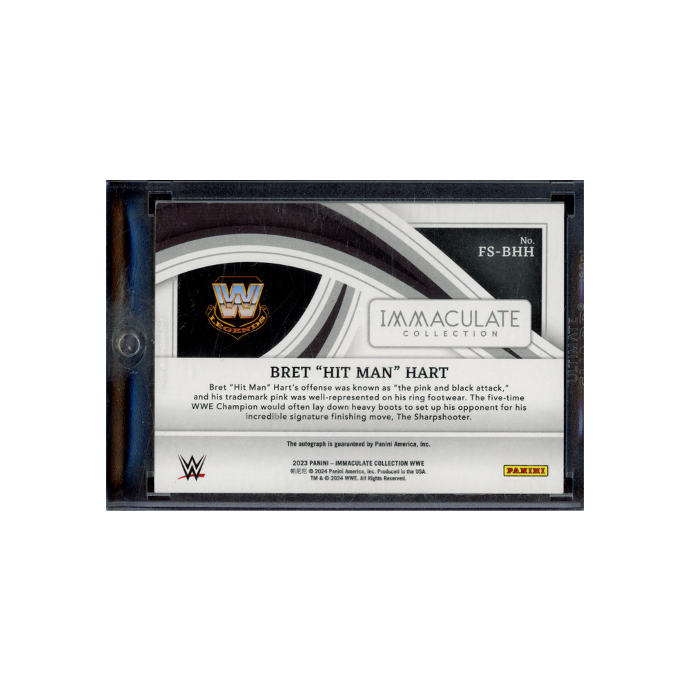 Bret Hit Man Hart 2023 Panini Immaculate Collection WWE Footwear Spotlight Signatures Auto Gold /10