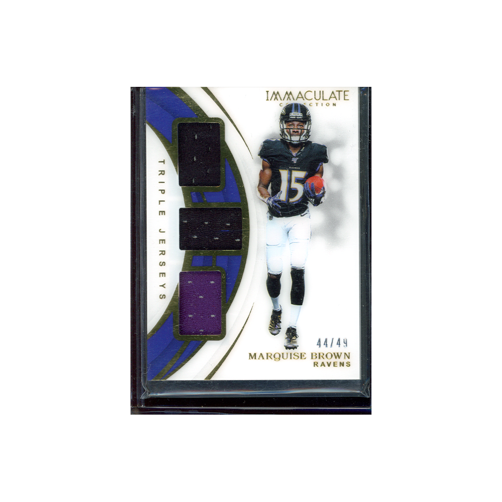 Marquise Brown 2019 Panini Immaculate Collection Football Rookie Triple Jersey /49