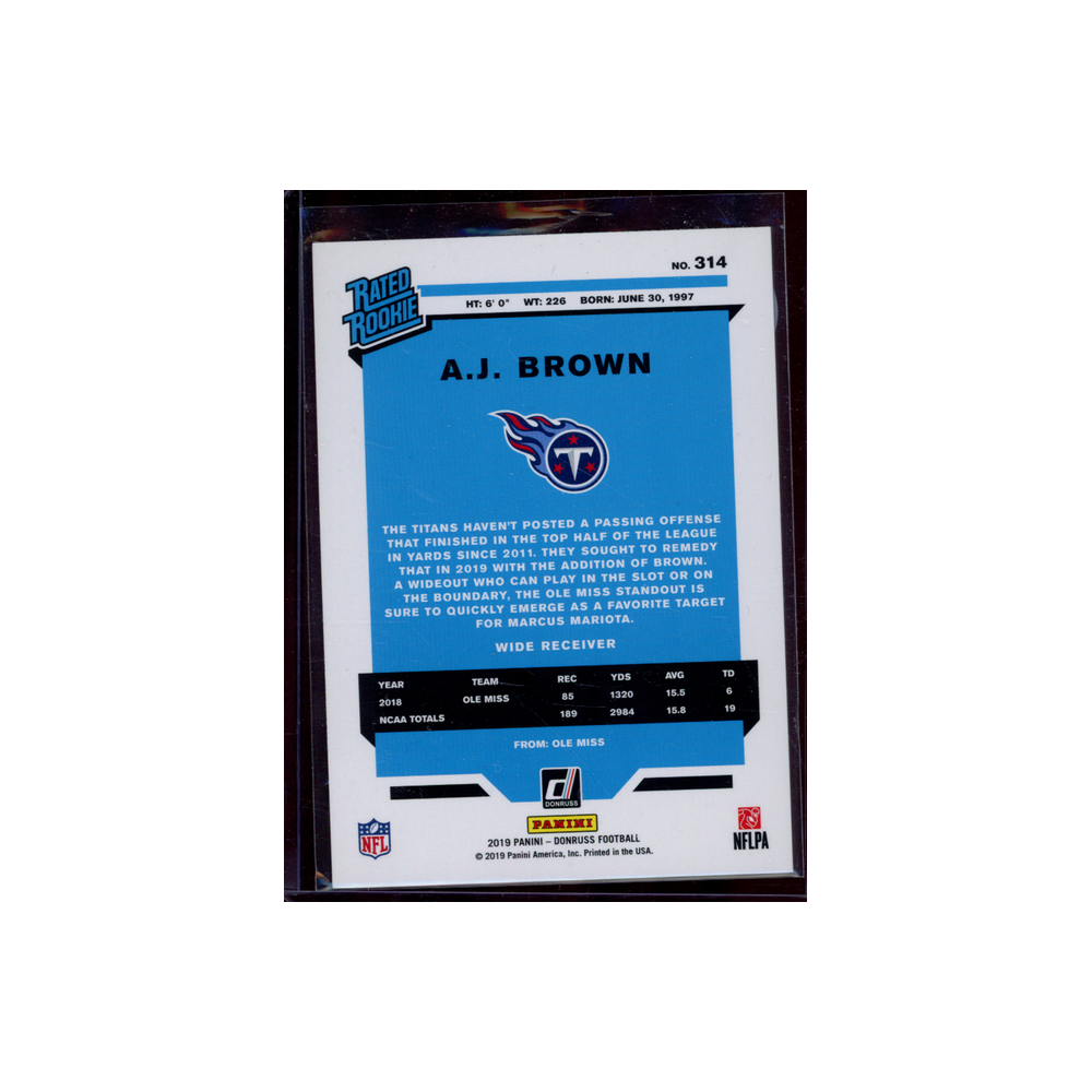 AJ Brown 2019 Panini Donruss Football Rated Rookie