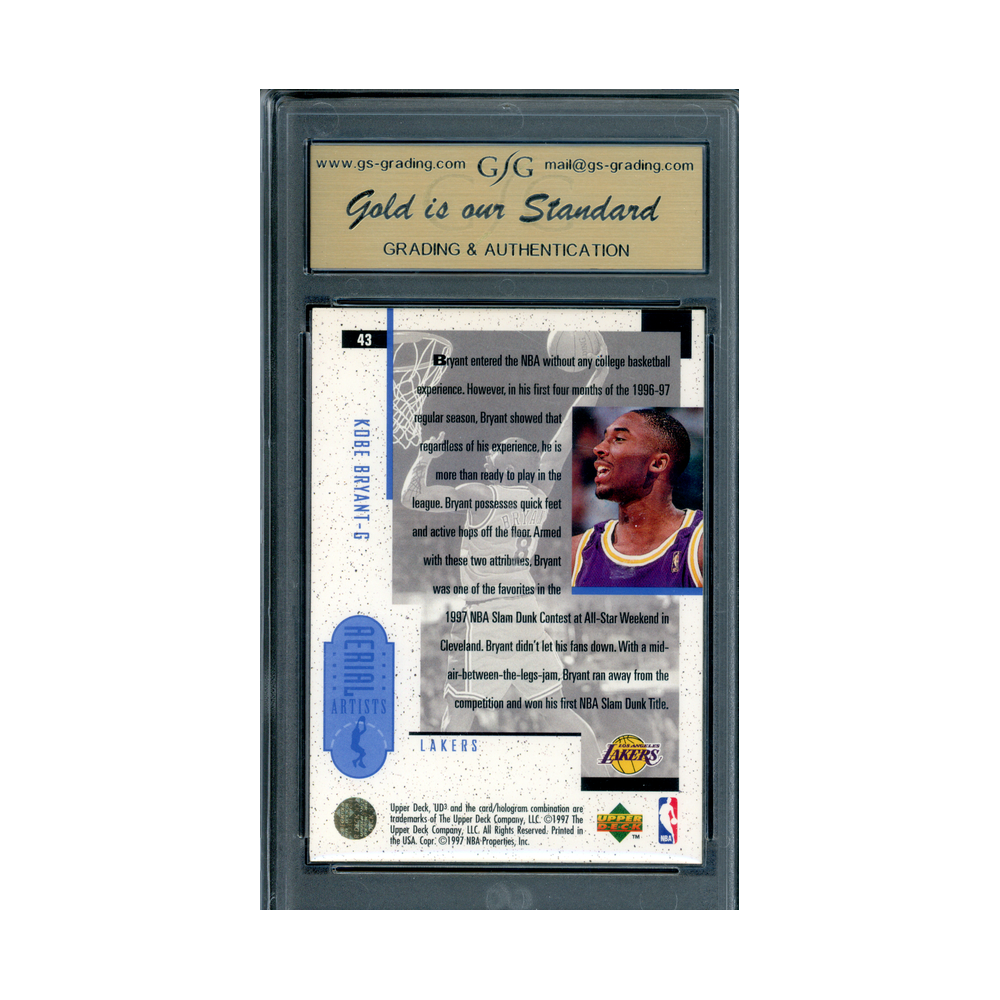 Kobe Bryant 1996-97 Upper Deck Aerial Artists Rookie GSG 8