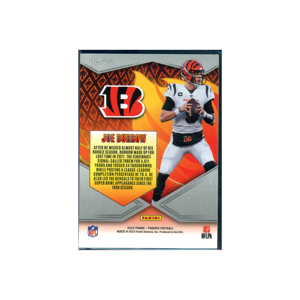 Joe Burrow 2022 Panini Phoenix Football Flame Throwers Silver