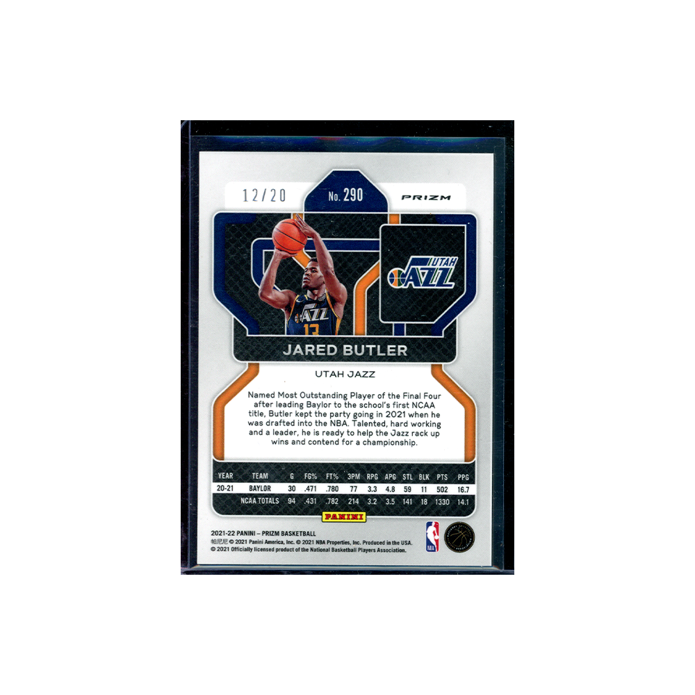 Jared Butler 2021-22 Panini Prizm Basketball Bronze Fast Break Prizm Rookie /20