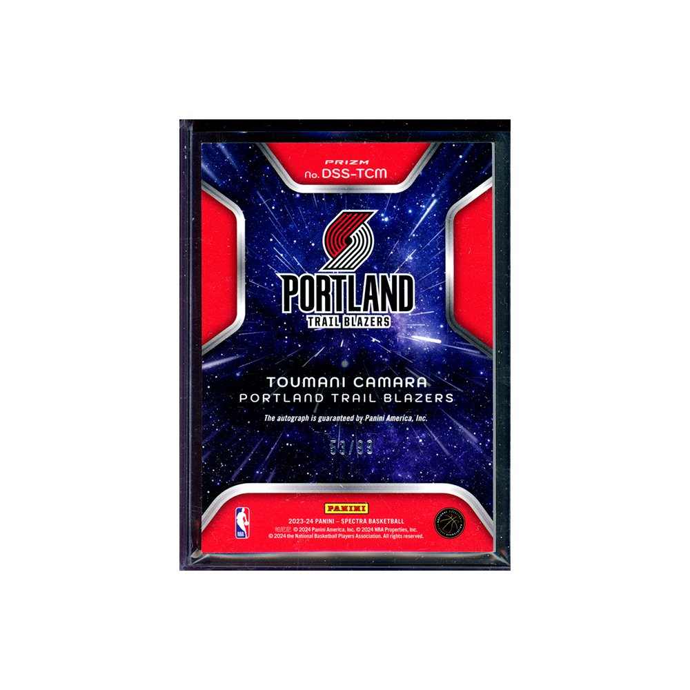 Toumani Camara 2023-24 Panini Spectra Deep Space Rookie Auto /99