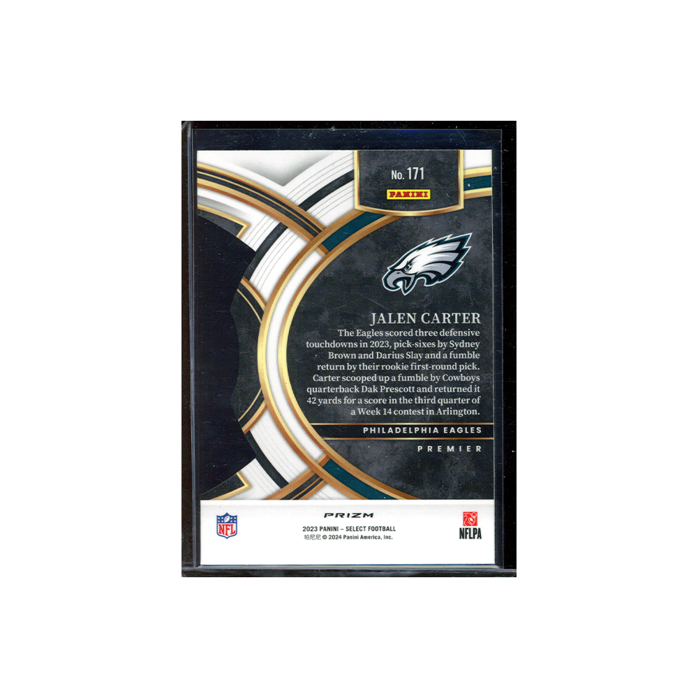Jalen Carter 2023 Panini Select Football Rookie Die-Cut Zebra