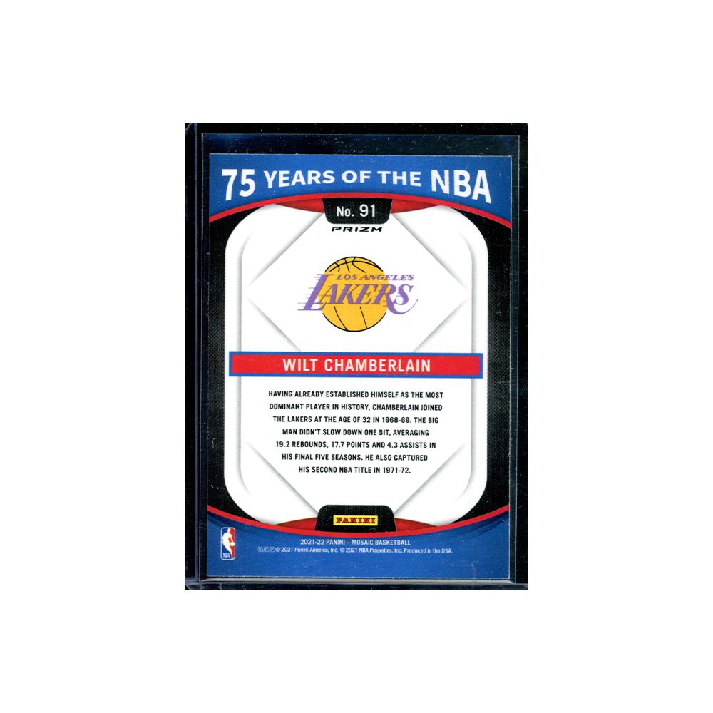 Wilt Chamberlain 2021-22 Panini Mosaic Basketball 75 Years of the NBA