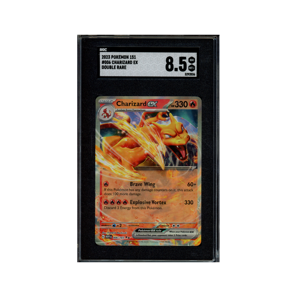 Charizard Ex Double Rare 2023 Pokemon 151 SGC 8.5