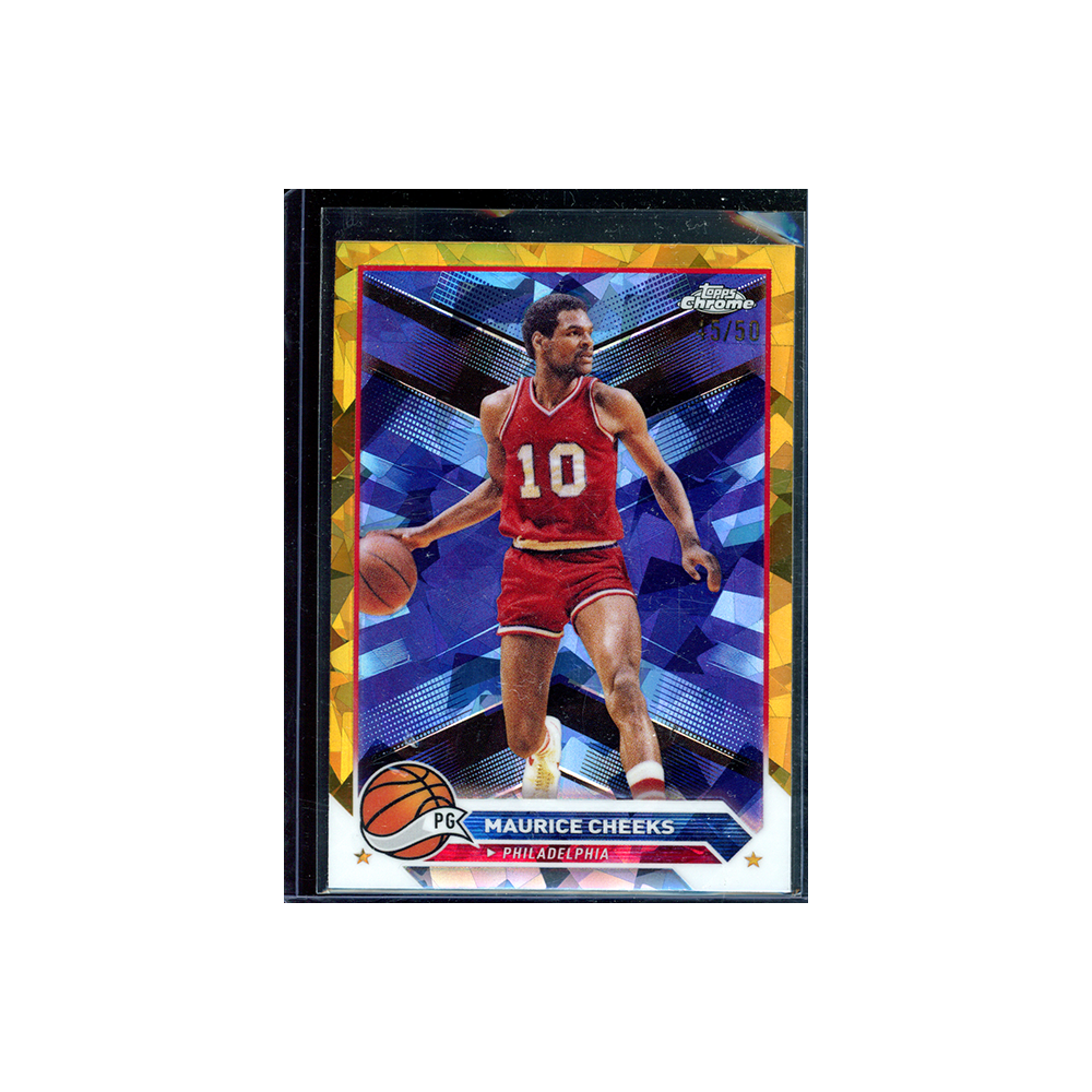 Maurice Cheeks 2024 Topps Chrome Basketball Gold Sapphire Refractor /50