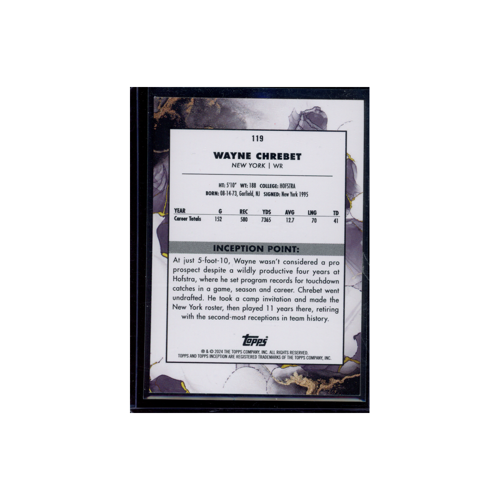 Wayne Chrebet 2024 Topps Inception Football Purple /125