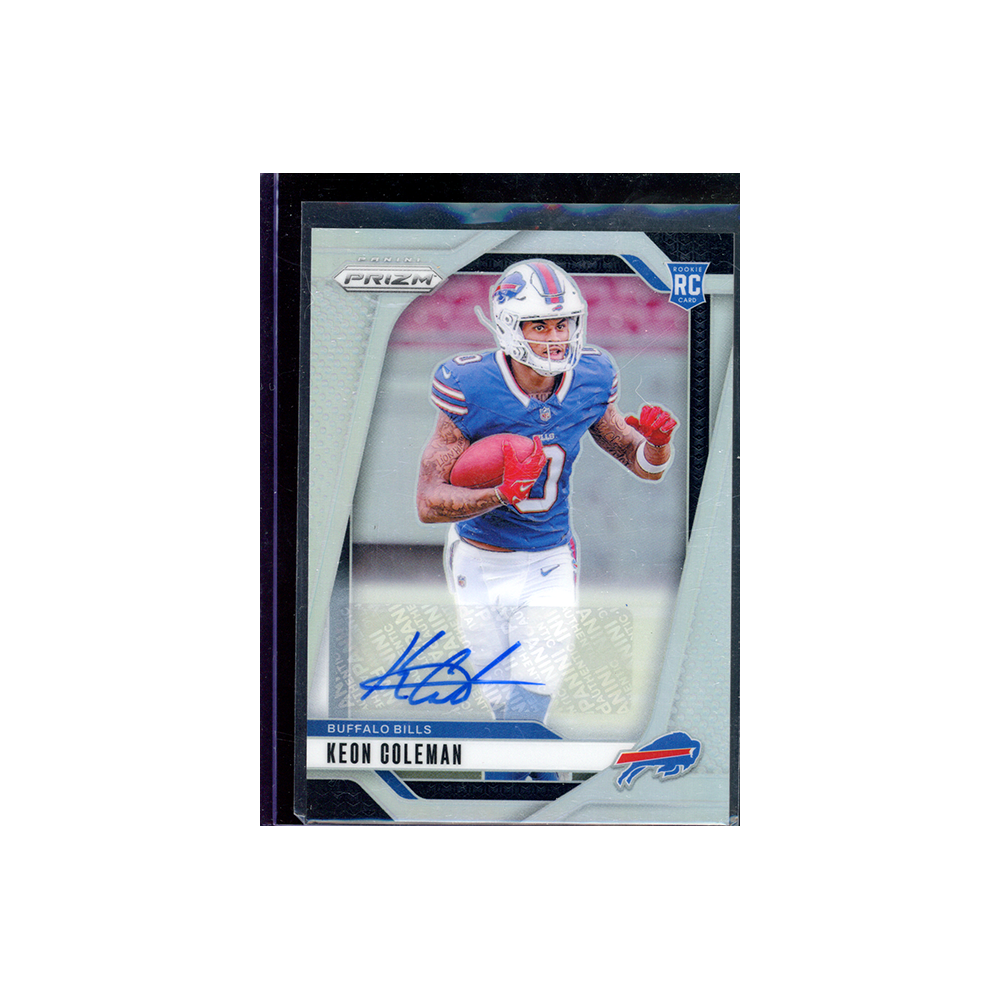 Keon Coleman 2024 Panini Prizm Football Silver Prizm Rookie Auto