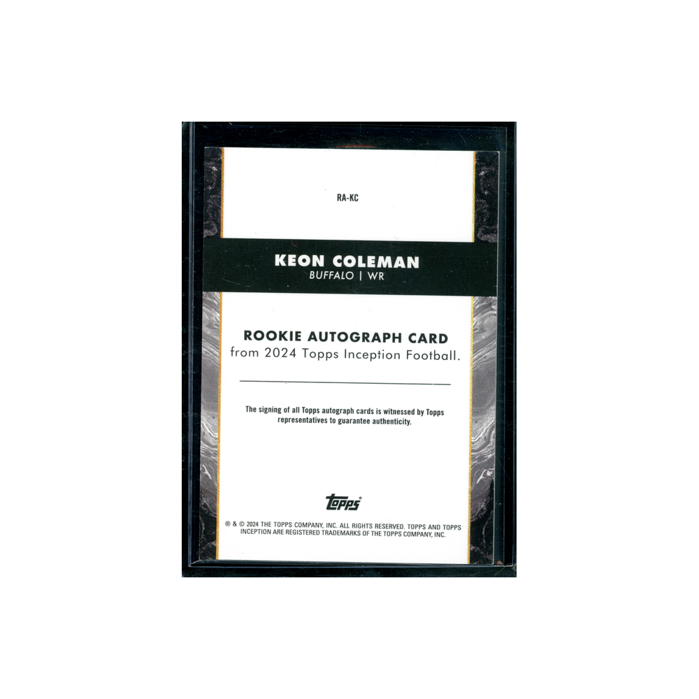 Keon Coleman 2024 Topps Inception Football Rookie Auto Green /150