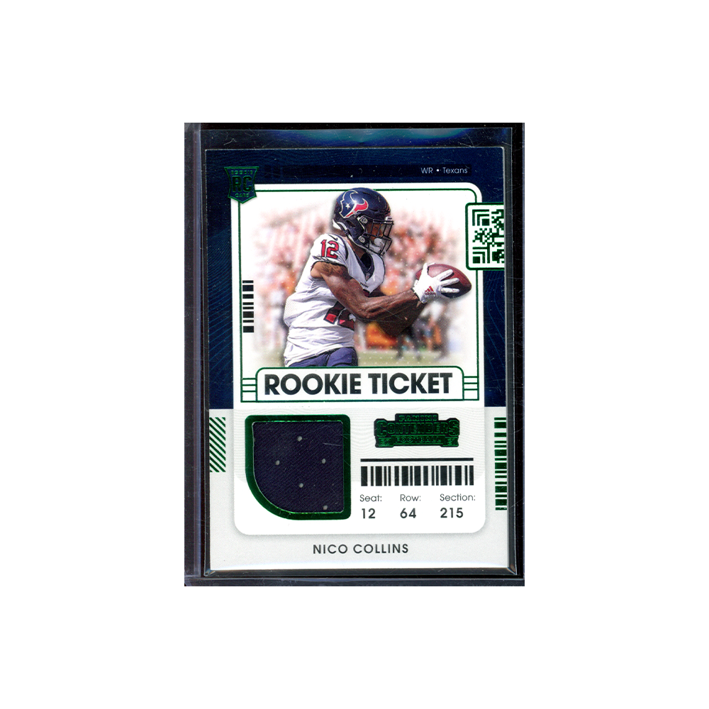 Nico Collins 2021 Panini Contenders Football Rookie Ticket Jersey Green