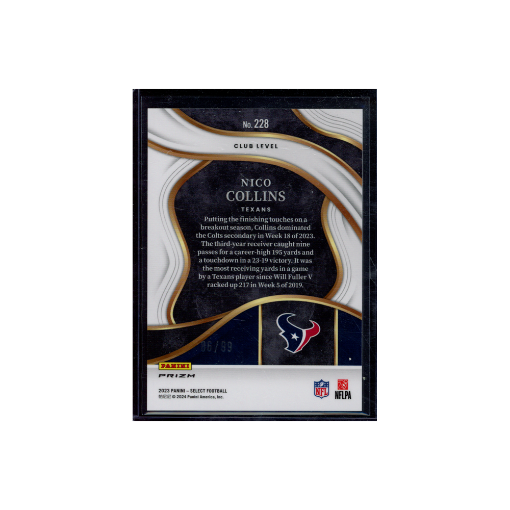 Nico Collins 2023 Panini Select Football Blue /99
