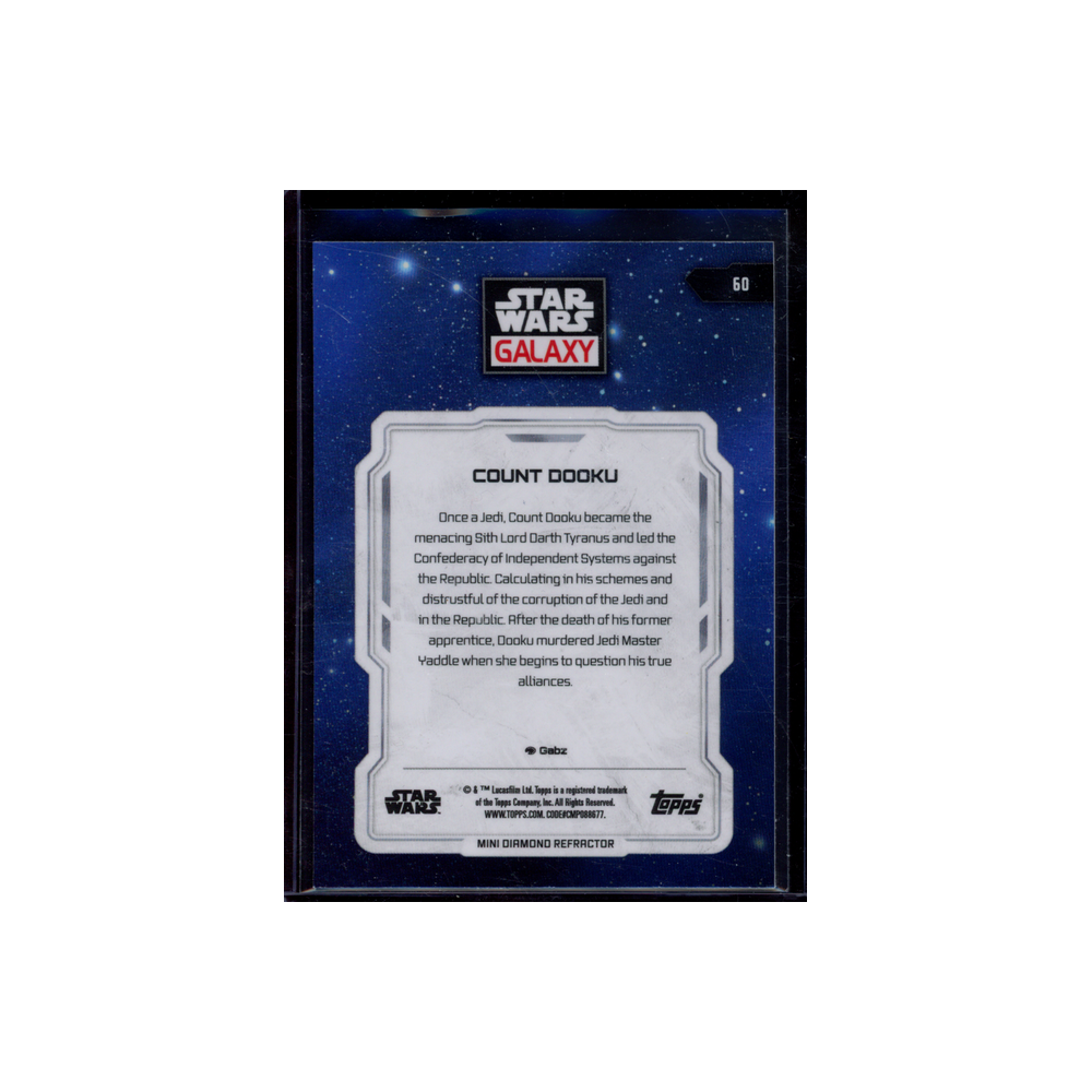 Count Dooku 2024 Topps Star Wars Galaxy Chrome Refractor