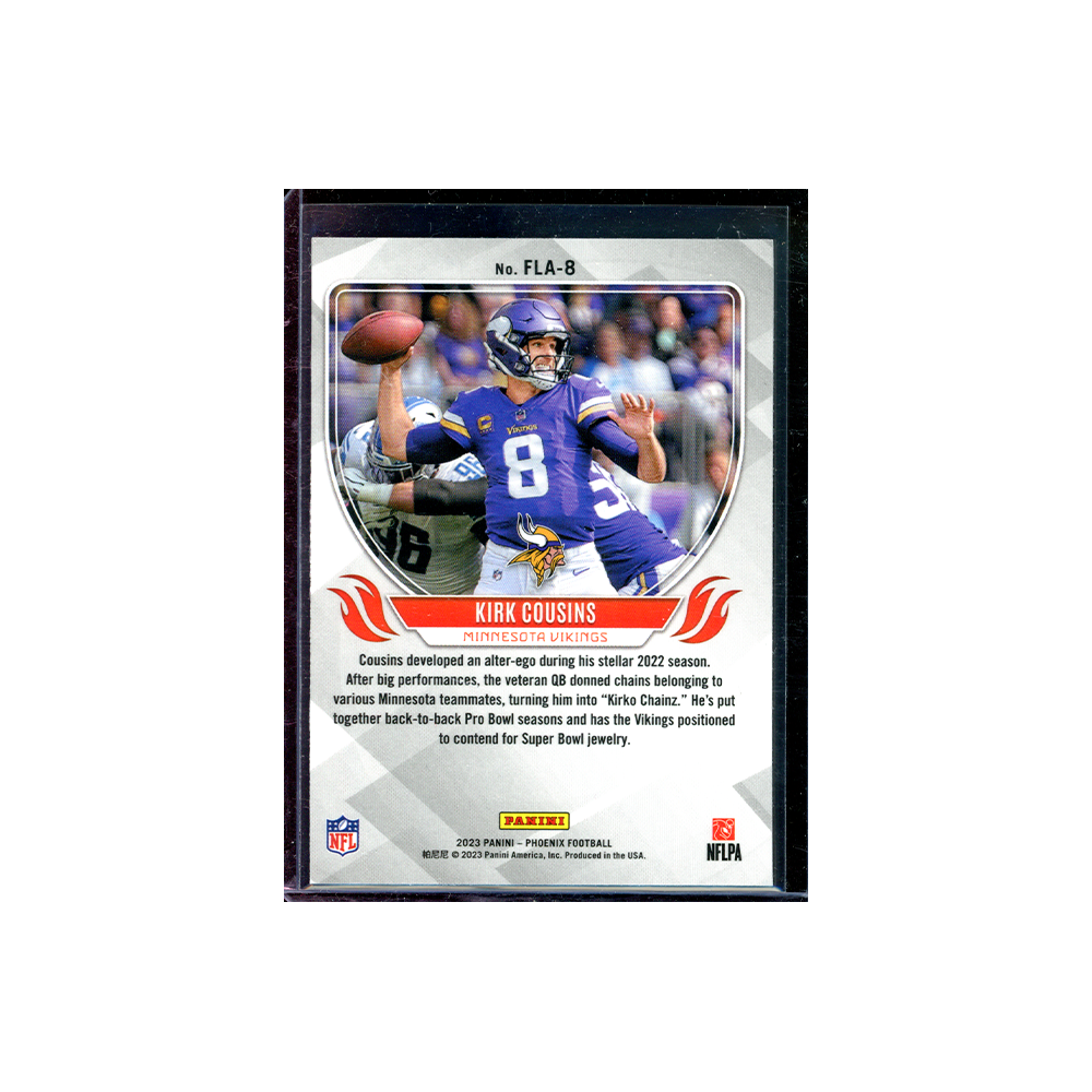 Kirk Cousins 2023 Panini Phoenic Football Flame Throwers
