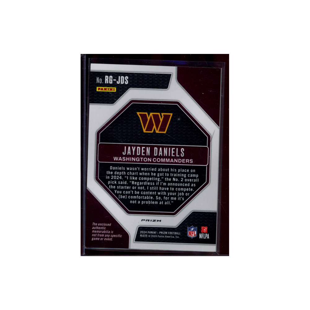 Jayden Daniels 2024 Panini Prizm Football Rookie Gear Green Pulsar Patch