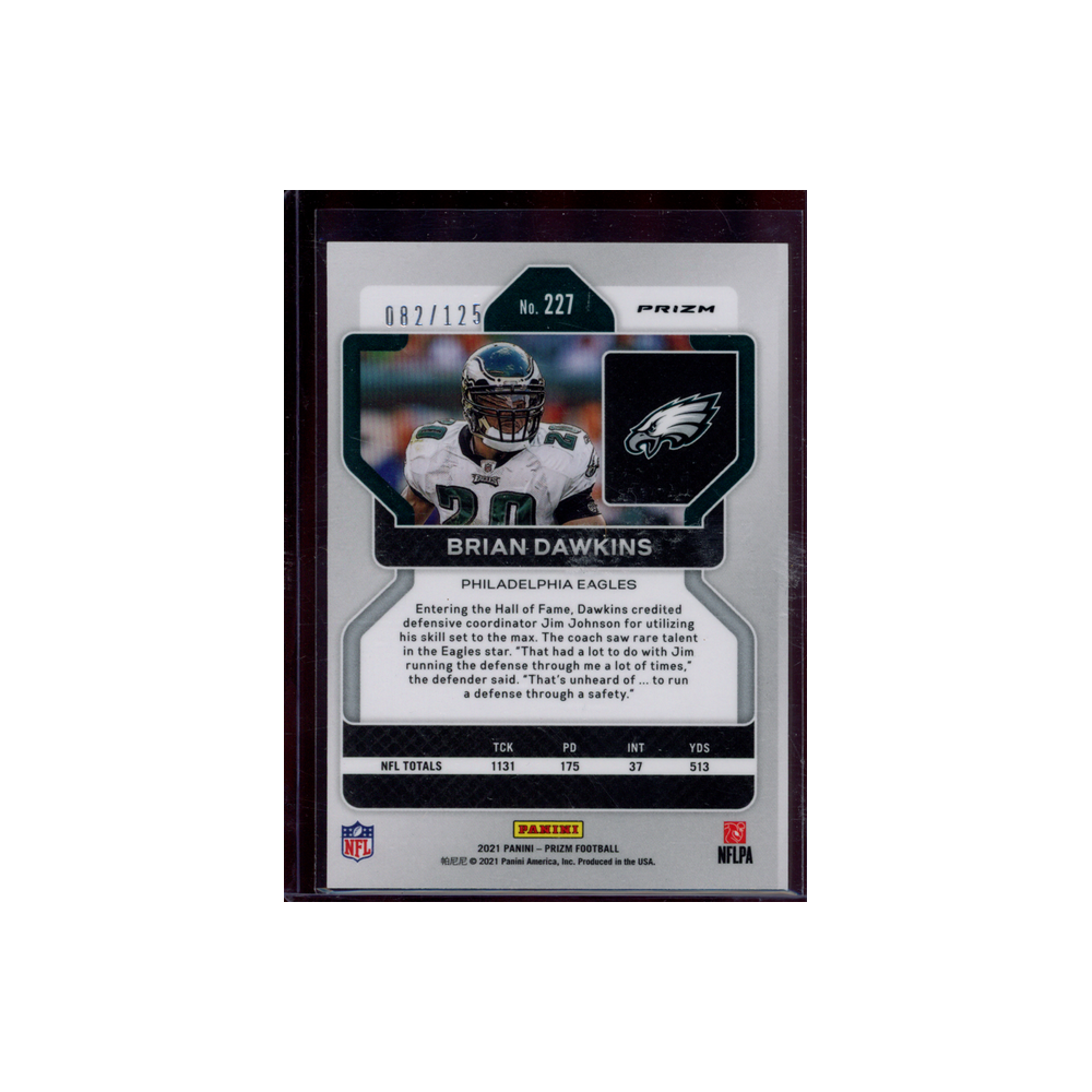 Brian Dawkins 2021 Panini Prizm Football Purple /125