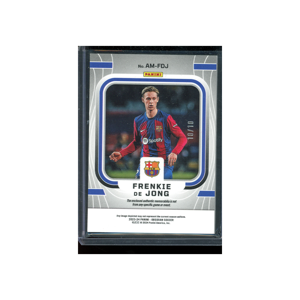 Frenkie De Jong 2023-24 Panini Obsidian Soccer Atomic Patch Gold /10