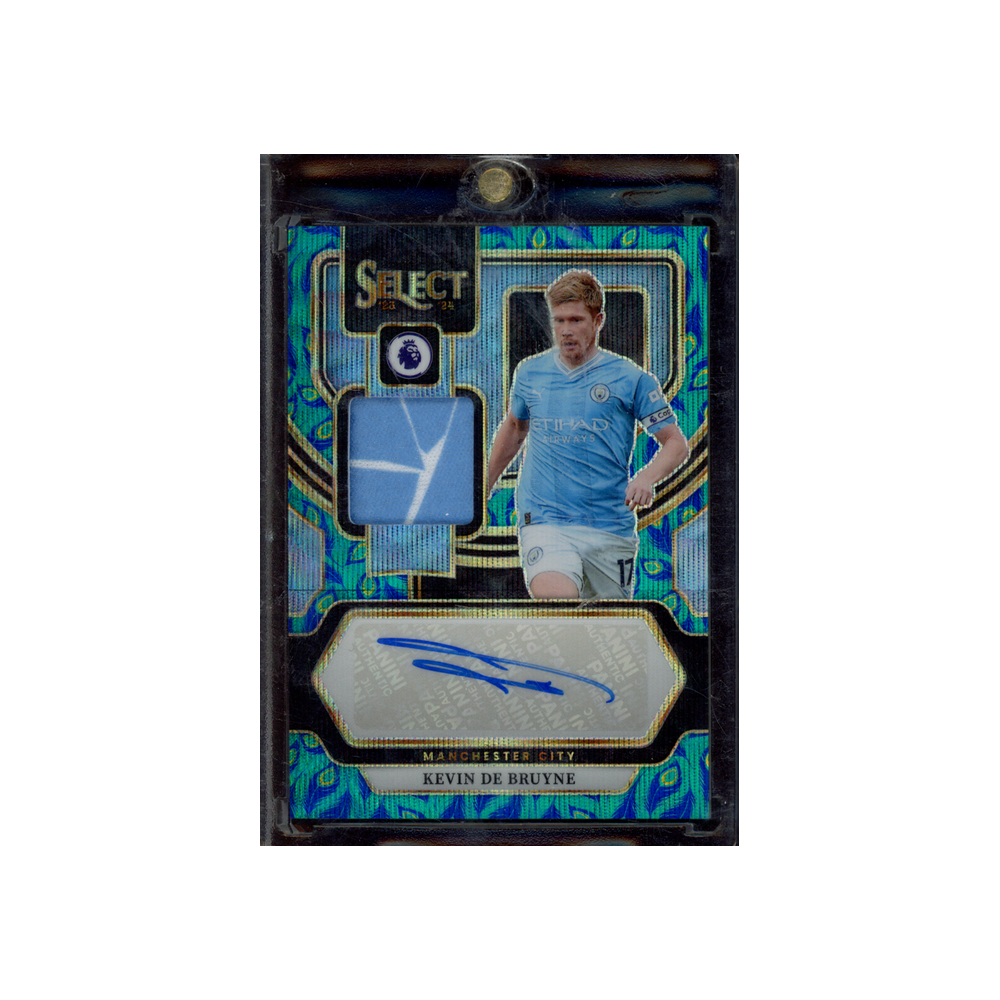 Kevin De Bruyne 2023-24 Panini Select Premier League Soccer Peacock Patch Auto