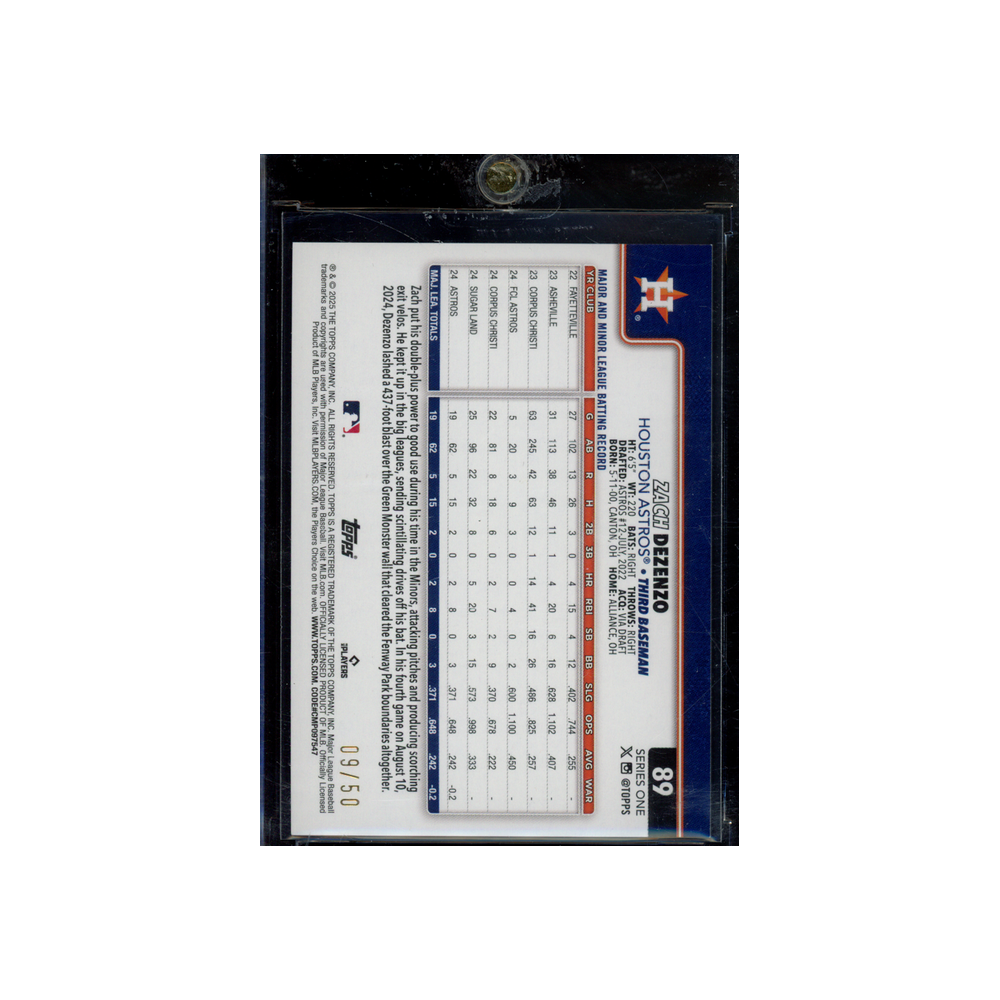 Zach Dezenzo 2025 Topps Astros Rookie Gold /50